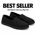 All-Black Canvas Slip-On - Best Seller Banner