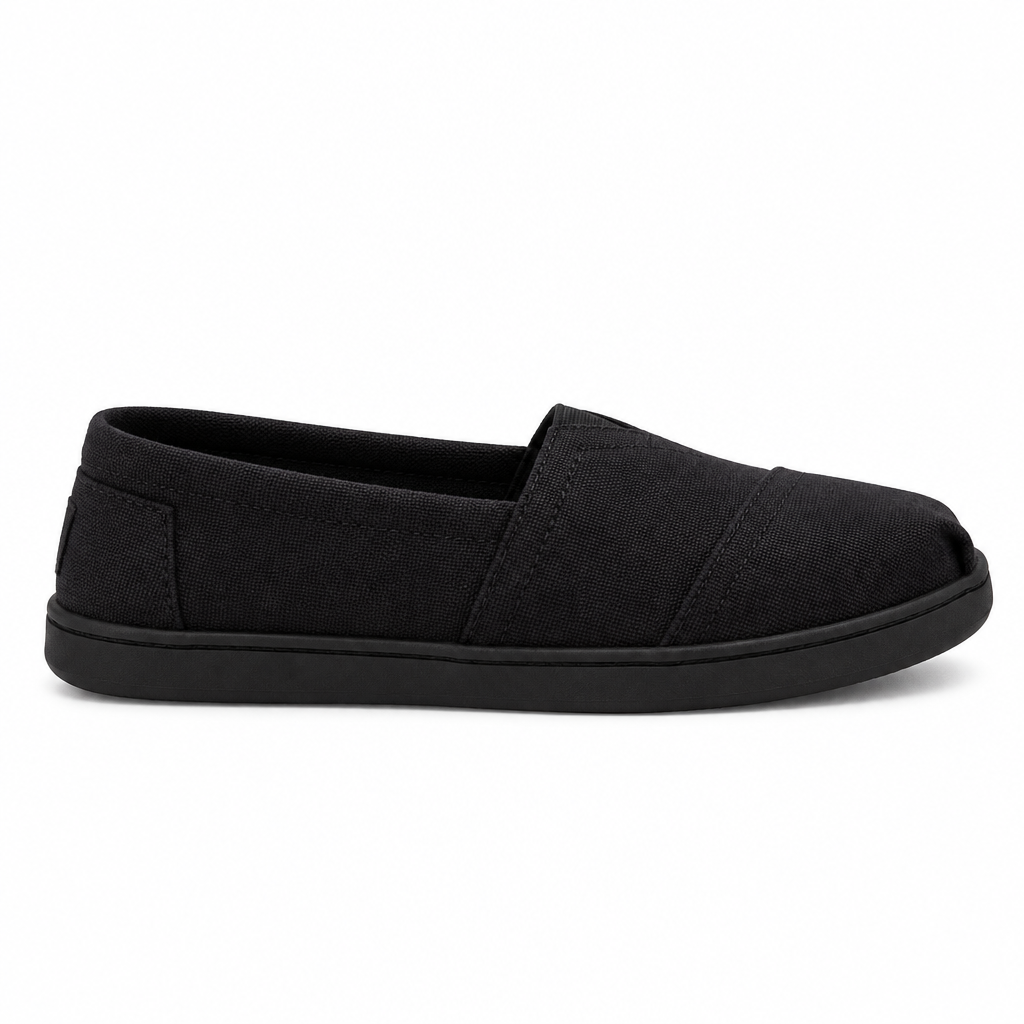 All-Black Canvas Slip-On Shoe